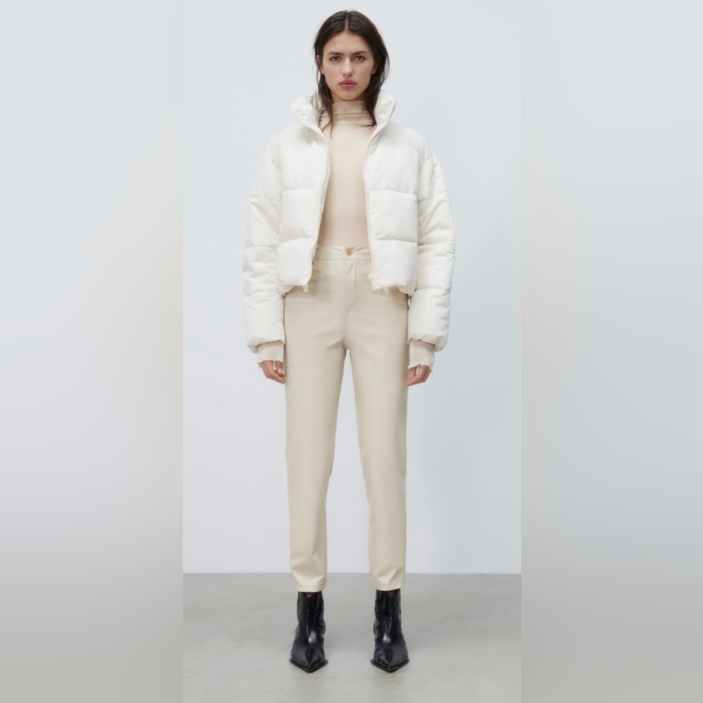 Zara Faux Leather Mom Fit Pants